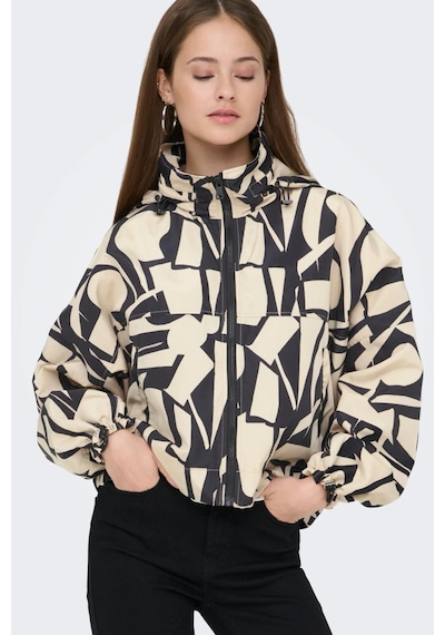 Only Onlbetty Bat Sleeve Kadın Desenli Ceket Oversize Bej