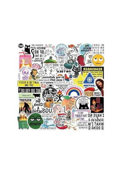 50'li Çizgi Film Sticker Seti, Laptop Ve Tablet İçin