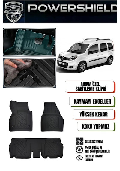 Powershıeld Renault Kangoo 2012-2021 Uyumlu Araca Özel 5d Premium Havuzlu Oto Paspas Takımı