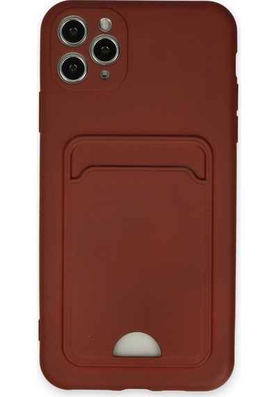 iPhone Uyumlu 11 Pro Max Kılıf Kelvin Kartvizitli Silikon - Bordo