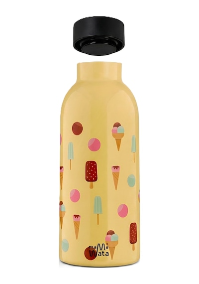 Mamawata Ice Cream Paslanmaz Çelik Termos Matara 470 Ml Sızdırmaz Yalıtımlı Suluk Sarı