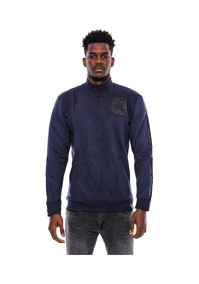 Wessi Lacivert Fermuarlı Baskılı Sweatshirt Lacivert