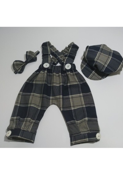 Moms and Babies MOMSANDBABİES Erkek Bebek Ekose Harem Pantolon Lacivert - Krem