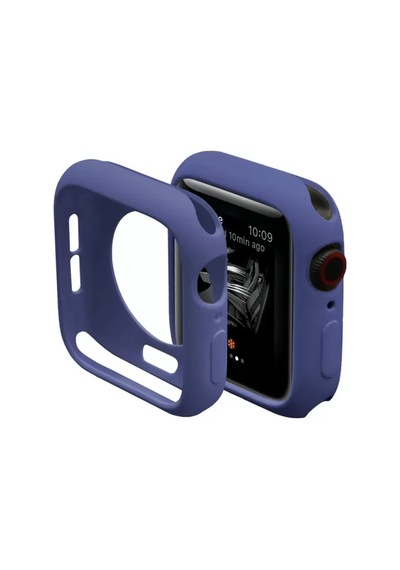 Newface Apple Watch Uyumlu  40mm Silikon Alt Kasa - Mavi Korumalı Kapak