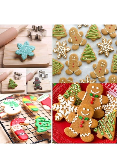 Noel Yılbaşı Kurabiye Kesici 5'li Set New Year Goldcakes