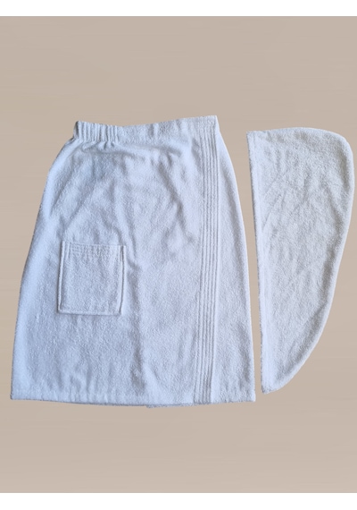 % 100 Pamuklu Laodikeia Sarma Havlu, Duş, Deniz-plaj, Banyo Havlusu Ve Saç Bonesi Kadın Beyaz