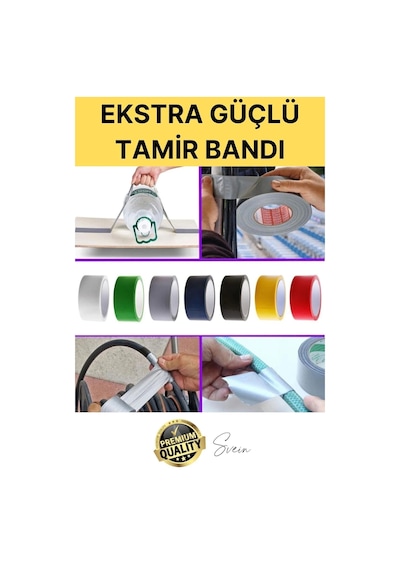3 Adet 10 Mt Sarı Tamir Takviye Kapatıcı Güçlü Onarım Bandı Su Geçirmez Sızdırmaz Dayanım Çatlak