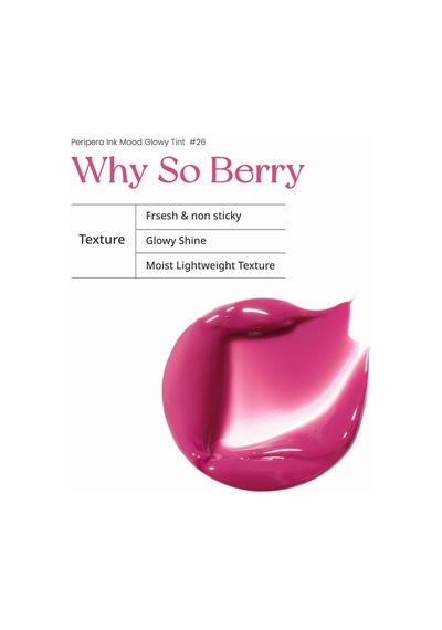 Kalıcı, Pigmentli, Parlak Bitişli Tint Ink Mood Glowy Tint 26 Why So Berry Soda Cafe