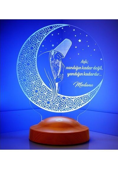 Kişiye Özel Mevlana Sözü Yazılabilen Led Lamba