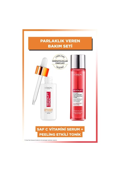 Revitalift Clinical %12 Saf C Vitamini Serum 30ml & %5 Saf Glikolik Asit Peeling Etkili Tonik 180ml pktrvtcvtglklktnk-9577