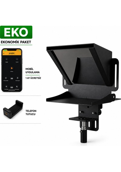 Pratic Teleprompter Eko Set Mobil Kontrollü Yerli Üretim