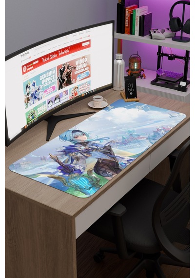 Eula Genshin Impact Anime Gacha V1 - 90x40 Xxl Gaming Mouse Pad Fare Altlığı