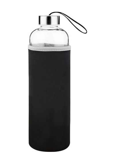 My Bottle 470 Ml Siyah Peluşlu Cam Matara