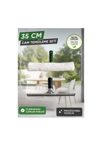 Cam Temizleme Seti Metal Çekçek & Peluş Takım 35 Cm - 930193833