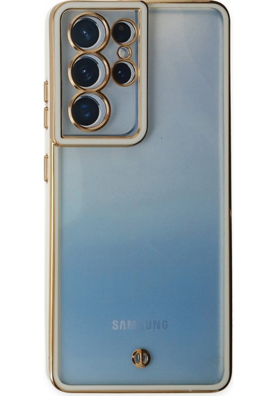 Ilkeshop Newface Samsung Galaxy Uyumlu S21 Ultra Kılıf Liva Lens Silikon - Beyaz