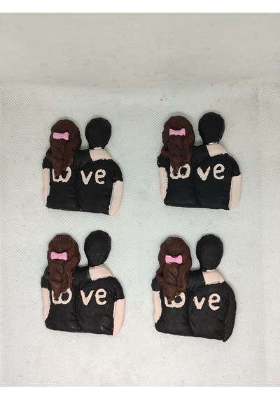 Sevgililer Magnet Siyah