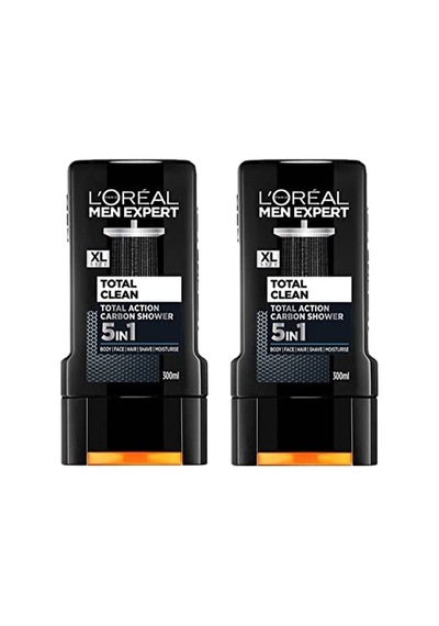 L Oréal Paris 2'li Men Expert Total Clean 5'i 1 Arada Kömürlü Duş Jeli 2 X 300 Ml Acai Üzümü