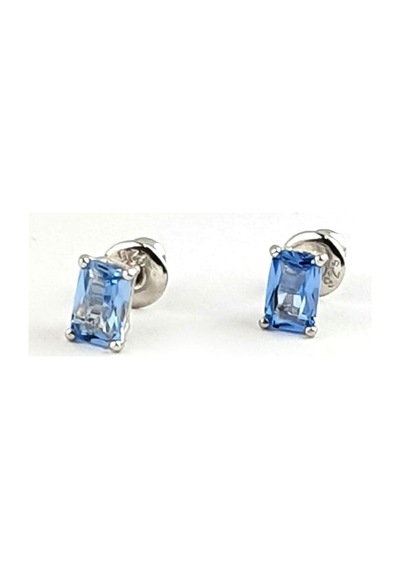 Sky Diamond Blue Creative Sapphire 925 Ayar Gümüş Tek Taş Küpe