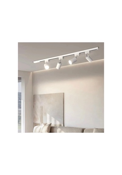 Beyaz Alüminyum Gövde Gu10 Ray Spot Led Avize Hareketli Metal Başlık Os Ram Tasarruflu Led Ampül Siyah