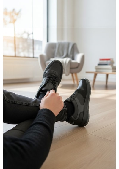 Enoch Erkek Günlük Spor Ayakkabı Kalın Tabanlı Sneaker Geometrik Logolu Ve Dikişli Model Siyah Enoch Erkek Günlük Spor Ayakkabı Kalın Tabanlı Sneaker Geometrik Logolu Ve Dikişli Model Siyah