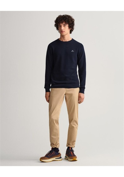 Gant Erkek Lacivert Regular Fit Bisiklet Yaka Kazak Lacivert