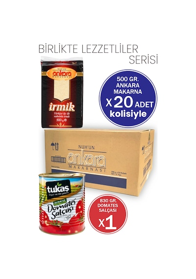 İrmik 500g X 20 Adet 1 Koli Tukaş Domates Salçası 830g Hediyeli