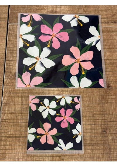 2 Adet Çiçekli Ütü İle Yapışan Traansfer Baskı Arma 19x19-11xx11