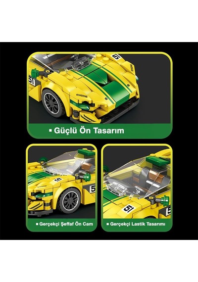 Reobrix Technic 677 Mclaren P1 Gtr Spor Araba Yaratıcı Yapı Blok Seti Building Blocks - 351 Parça