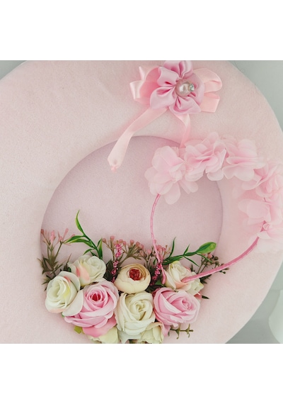 Baby Shower Kapı Süsü ve Çiçekli Taç Seti Mavi