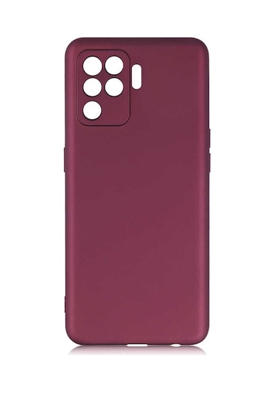 Kilifone - Oppo Uyumlu Reno 5 Lite - Kılıf Mat Renkli Esnek Premier Silikon Kapak - Mürdüm