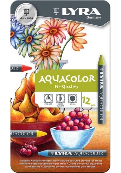 Aquacolor Sulandırılabilir Pastel Boya 12'li Metal Kutu No Color