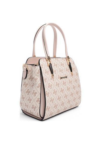 Silver & Polo Silver Polo Pembe - Pudra Monogram Kadın El Çantası Sp1136