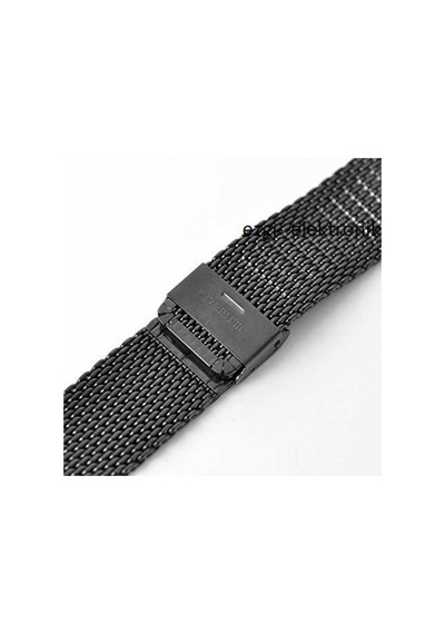 24Mm Saat Kordonu Çelik Hasır Siyah 1.Kalite Örgü Kordon Black 2