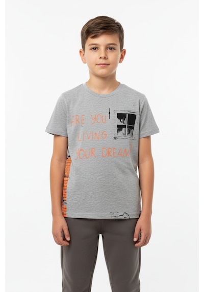 Toontoy Kids Toontoy Erkek Çocuk Bisiklet Yaka Kısa Kollu Baskılı Tişört 22372 Gri Melanj Toontoy Kids Toontoy Erkek Çocuk Bisiklet Yaka Kısa Kollu Baskılı Tişört 22372 Gri Melanj