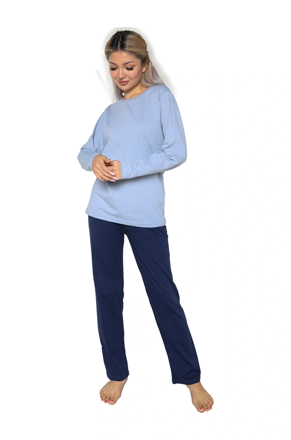Akbeniz Kadın Uzun Kol Penye Pijama Takımı Lila 41110 LILA