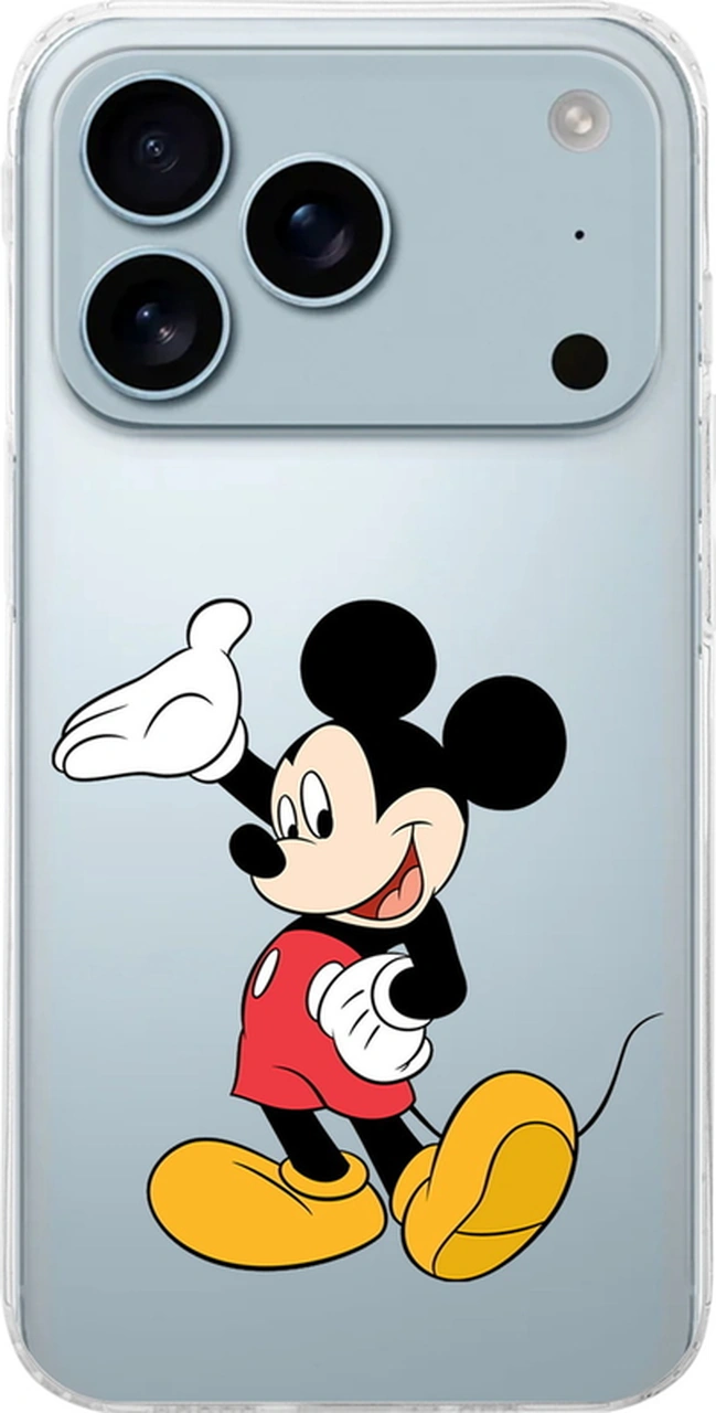 Apple Uyumlu iPhone 17 Pro Max İle Mickey Mouse 3 Baskılı Şeffaf Kılıf