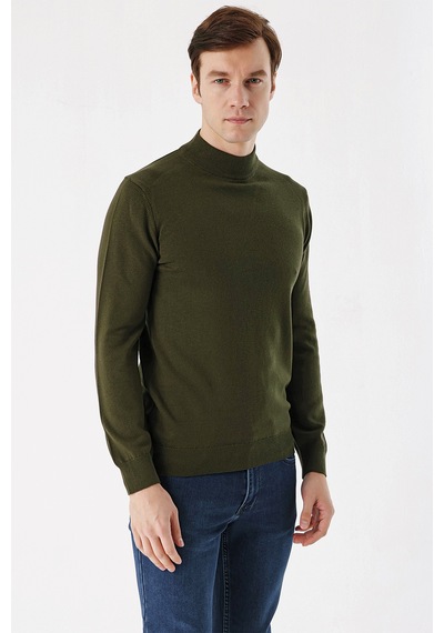 Morven Basic Dinamik Fit Rahat Kesim Yarım Balıkçı Yaka Triko Kazak 99kc017002710 Haki
