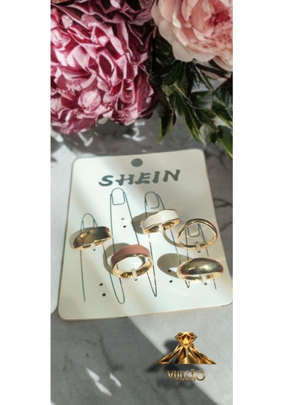 5li Gold Zarif Yüzük Set Altın