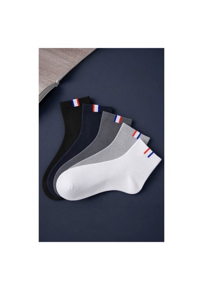 Hitit Socks Erkek 5 Çift Modern Tarz Kısa Konç Soket Çorap Çok Renkli Asorti