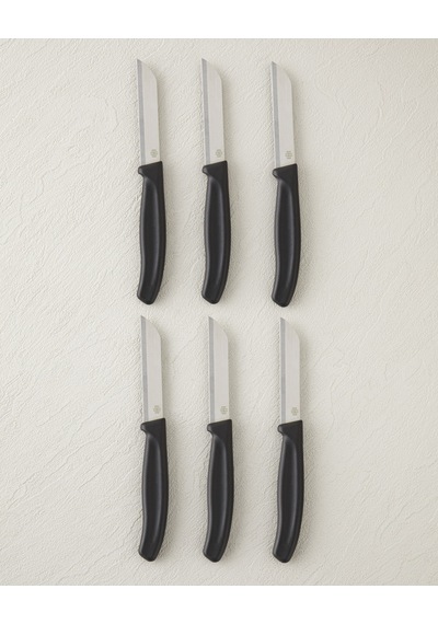 English Home Silent Slash Paslanmaz Çelik 6'lı Bıçak 9 Cm Siyah Siyah