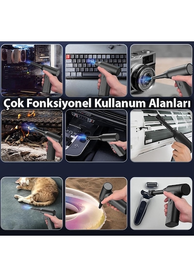 Ezere J02 Çift Fonksiyonlu Mini Araç Süpürgesi & Turbo Fan Hava Üfleyici