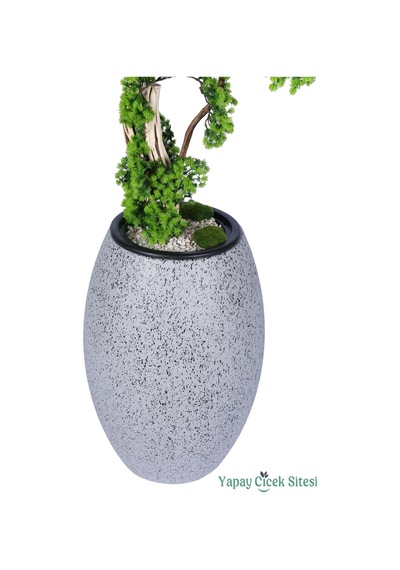 Yapay Çiçek Sitesi Fiber Saksıda Doğal Gövdeli Bonsai Yapay Ağaç 190 Cm Yeşil