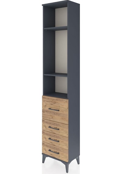 Arges Dolap 3 Raflı 4 Çekmeceli 44x30x221 Antrasit-çam Antrasit Arges Dolap 3 Raflı 4 Çekmeceli 44x30x221 Antrasit-çam Antrasit