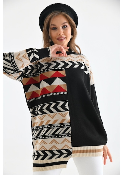 Ftz Women Kadın Etnik Desen Bluz Siyah 21-6269-siyah Siyah