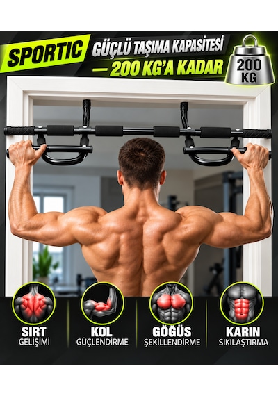 Mft09 Profesyonel Kapı Barfiksi Demiri Çoklu Tutuş Barfix Demiri Şınav Mekik Kol Sırt Fitness Egzersiz Aleti