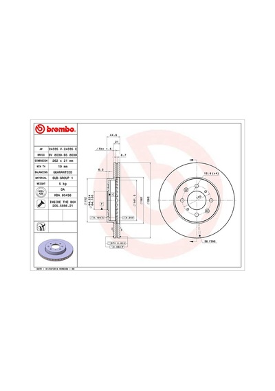 Rover 400 Ön Fren Diski 1.6 16V 262 Mm Brembo