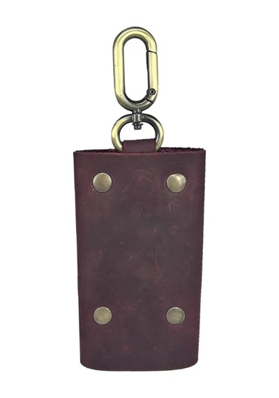 Hakiki Deri Antik Anahtarlık Crazy Bordo
