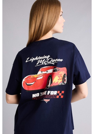 Defacto Baskılı Lacivert Kadın T-shirt H0552ax/nv251