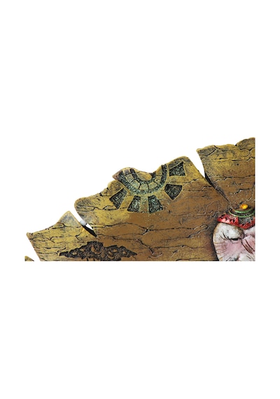 Lüks İşlemeli Yaprak Üzerinde Fil Ailesi Dekoratif Duvar Tablosu Ev Ofis Konsol Vitrin Süsü 45 Cm A