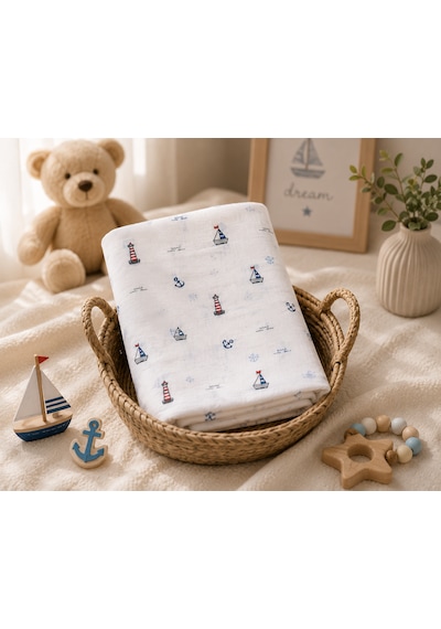 Minora Baby&Kids %100 Pamuk Müslin Bebek Örtüsü Çok Amaçlı Müslin Battaniye - 100 x 100 CM Karışık